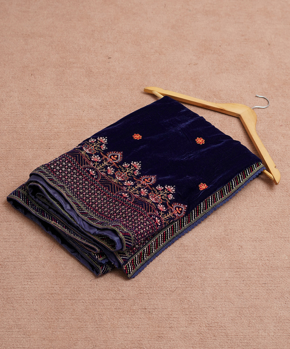Women Embroidered Velvet Shawl | SHV-784