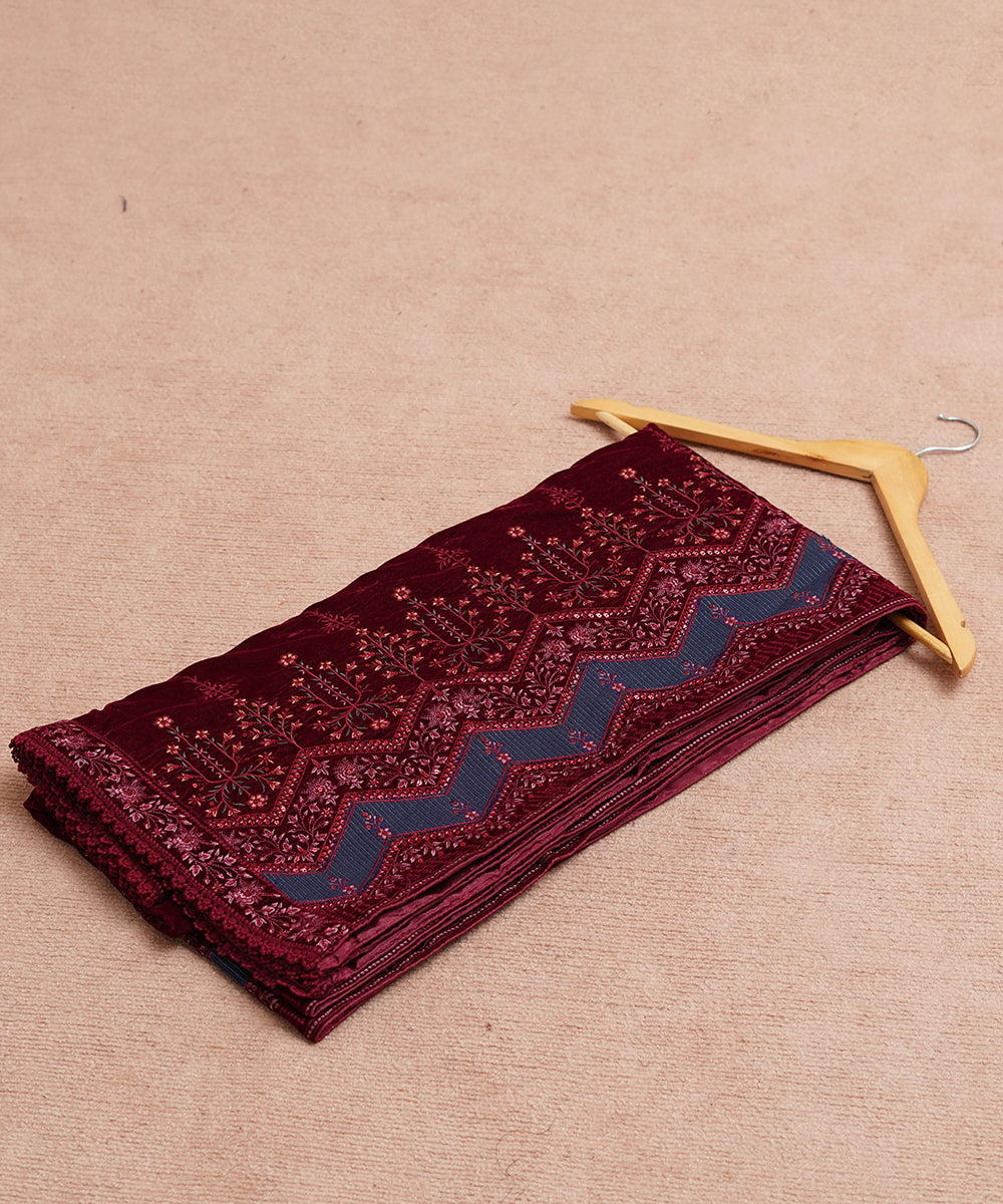 Women Embroidered Velvet Shawl | SHV-782
