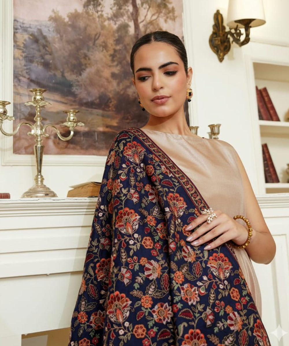 Women Embroidered Karandi Shawl | SHK-783