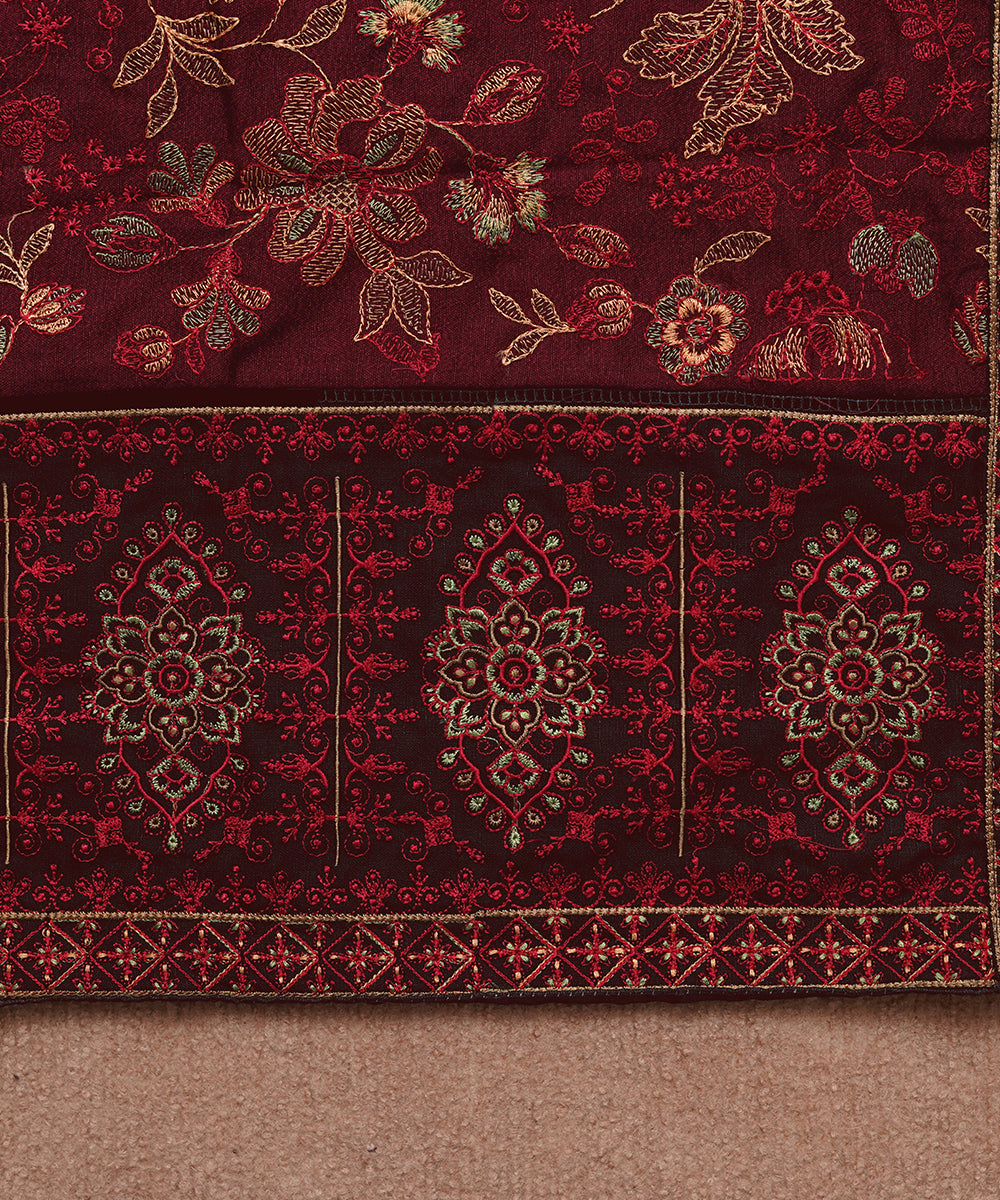 Women Embroidered Karandi Shawl | SHK-806