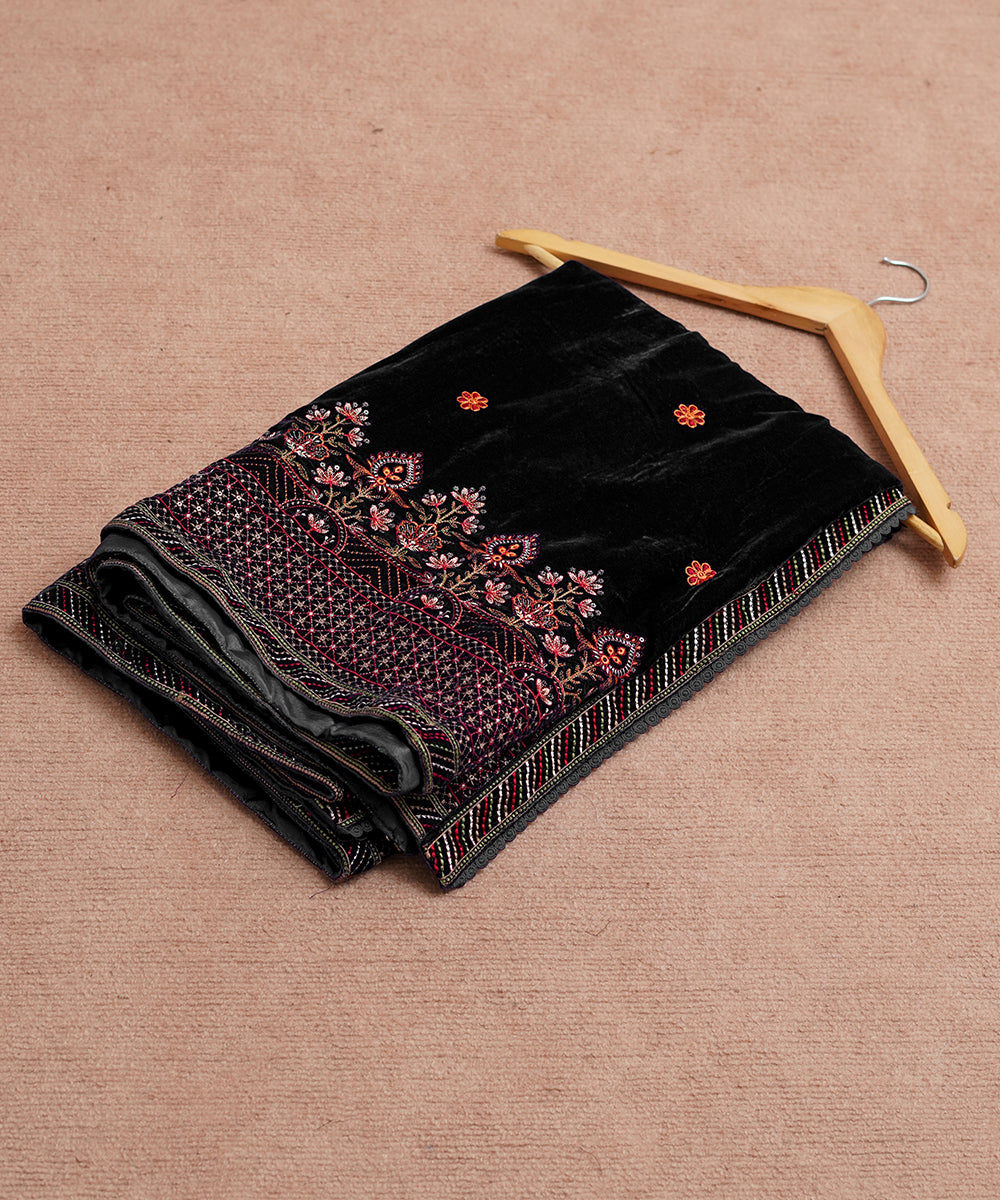 Women Embroidered Velvet Shawl | SHV-784