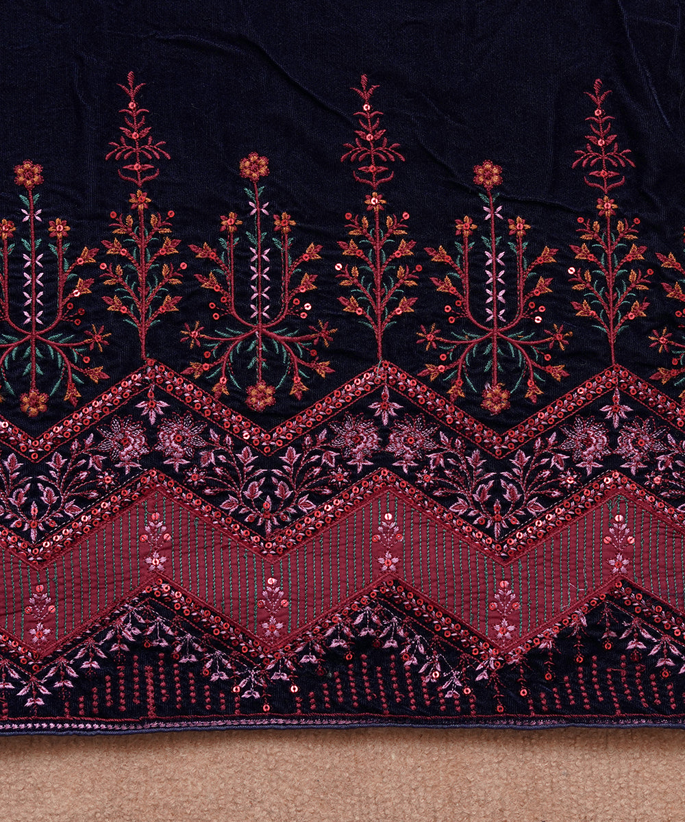 Women Embroidered Velvet Shawl | SHV-782