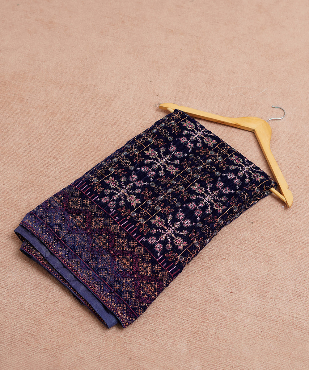 Women Embroidered Velvet Shawl | SHV-787