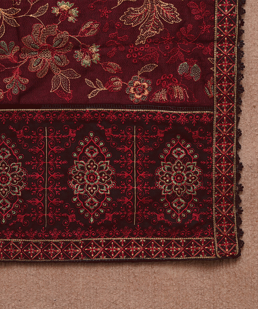 Women Embroidered Karandi Shawl | SHK-806