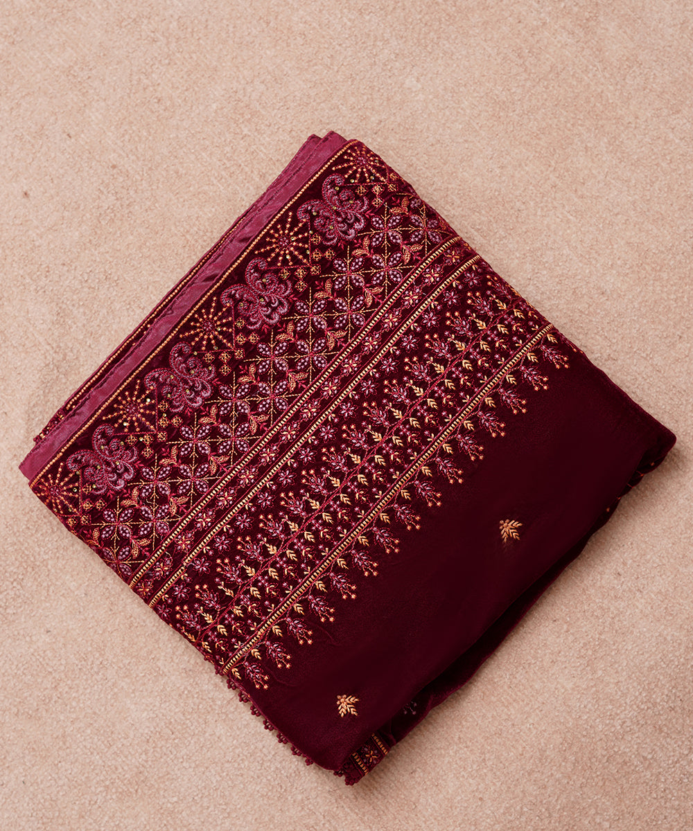 Women Embroidered Velvet Shawl | SHV-788