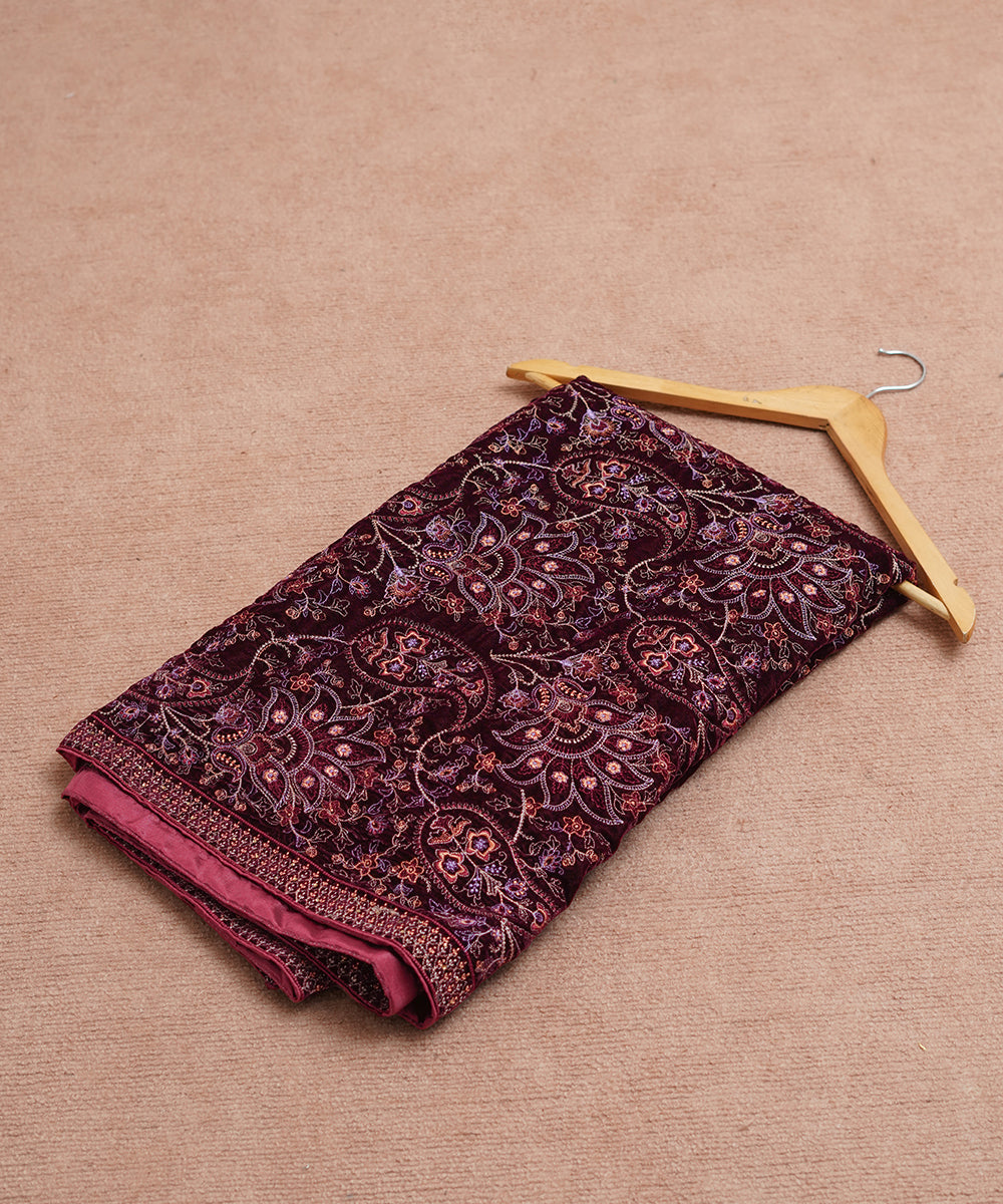 Women Embroidered Velvet Shawl | SHV-786