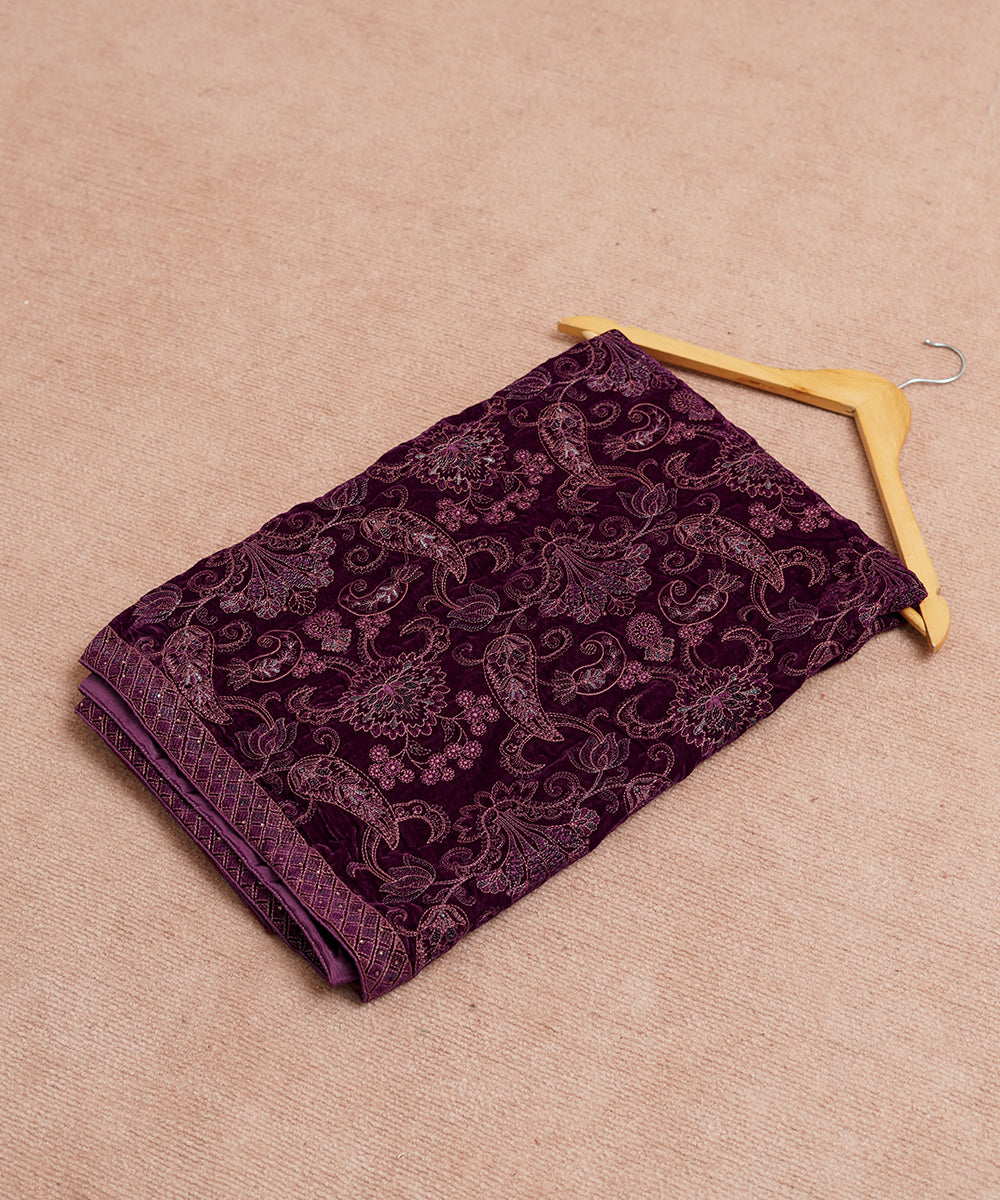 Women Embroidered Velvet Shawl | SHV-779