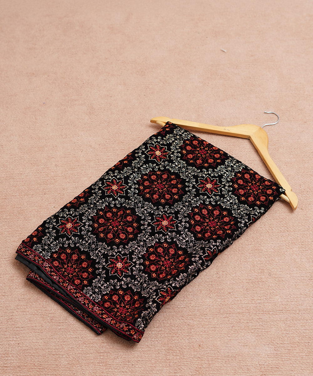 Women Embroidered Velvet Shawl | SHV-789