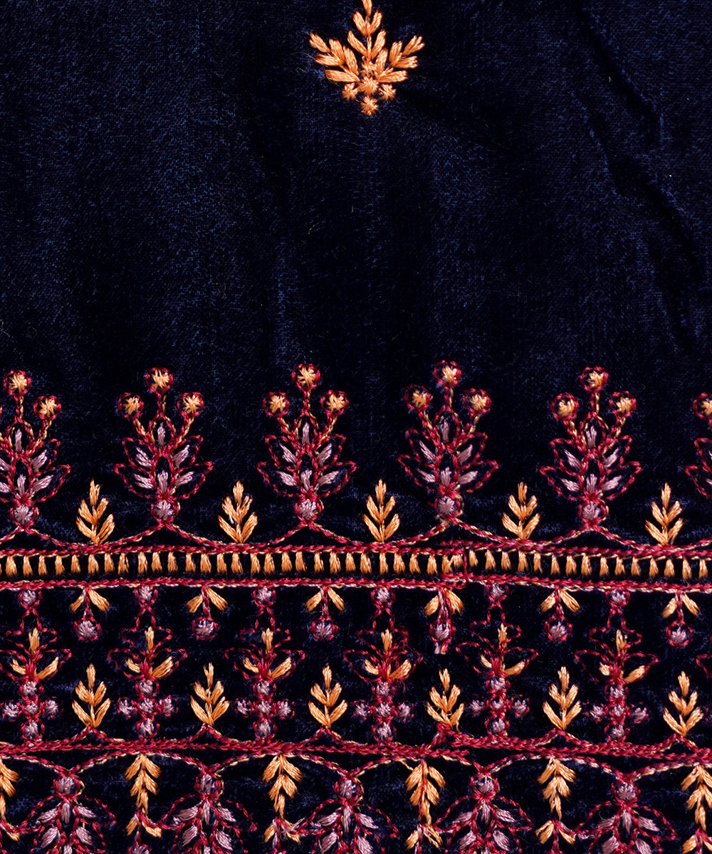 Women Embroidered Velvet Shawl | SHV-788