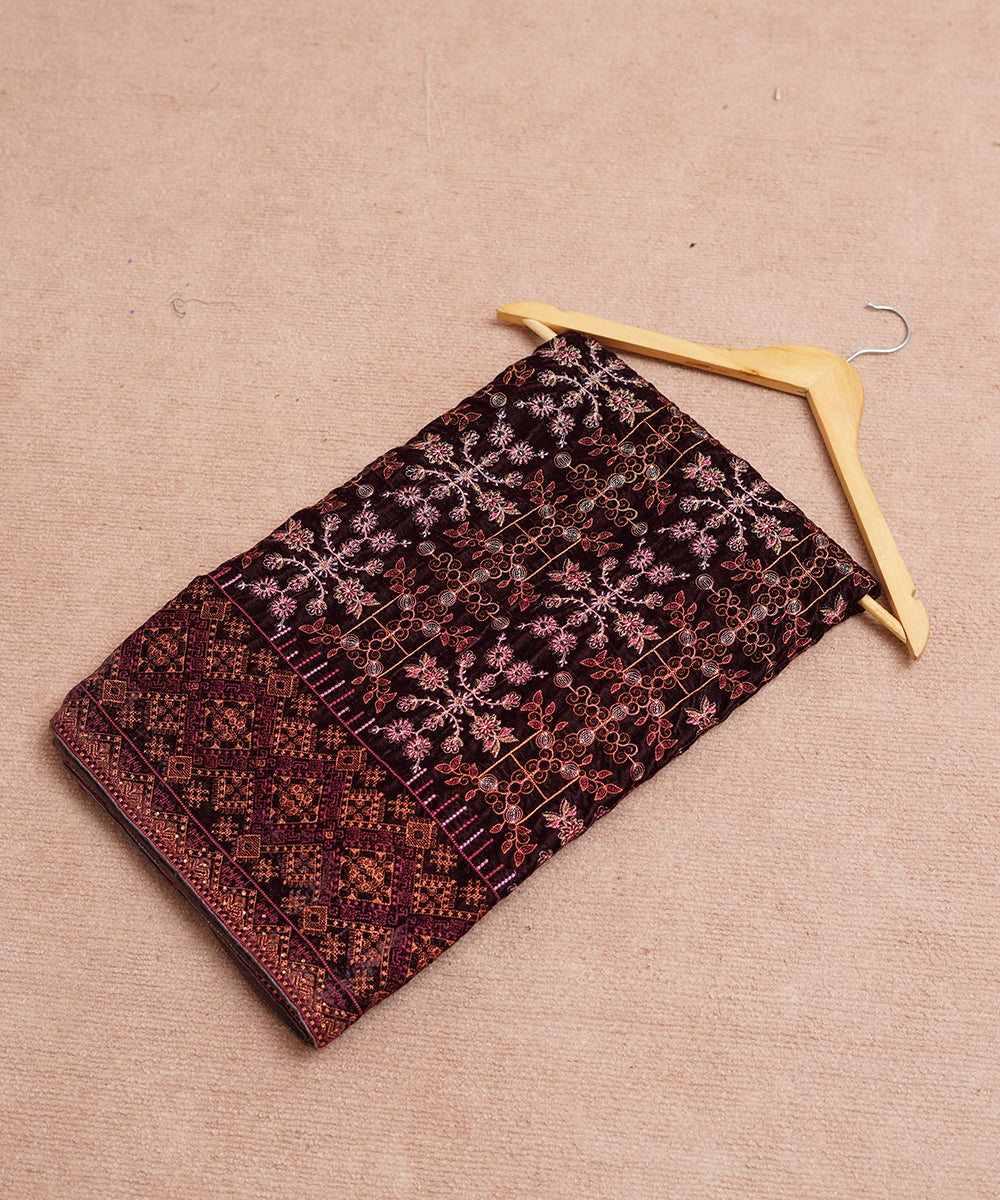 Women Embroidered Velvet Shawl | SHV-787