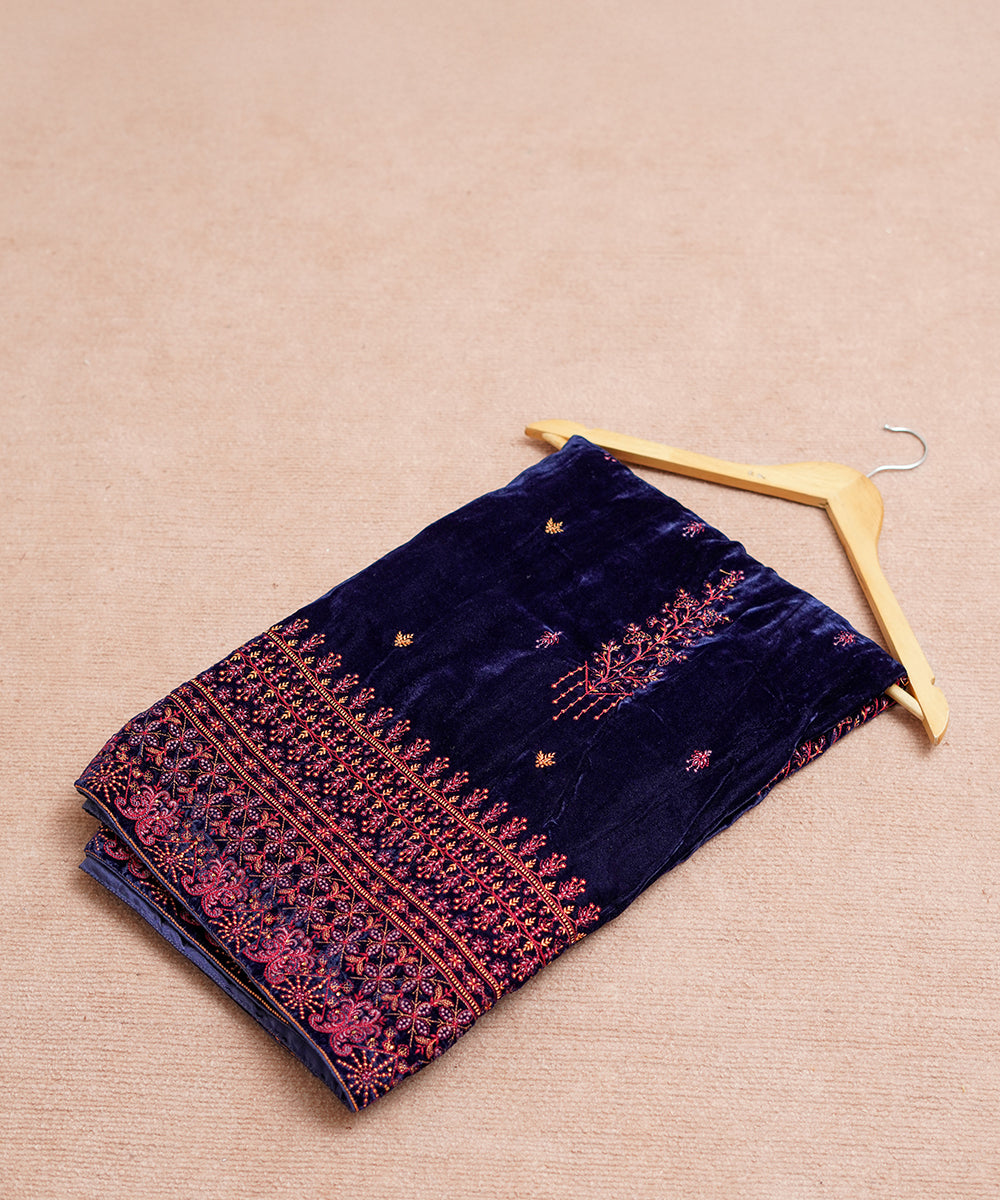 Women Embroidered Velvet Shawl | SHV-788