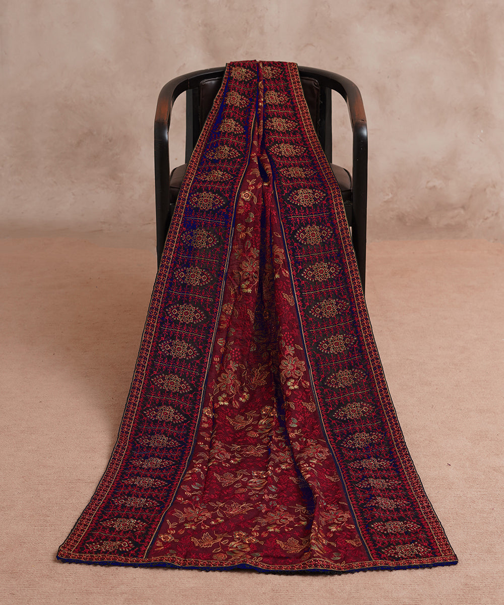 Women Embroidered Karandi Shawl | SHK-806