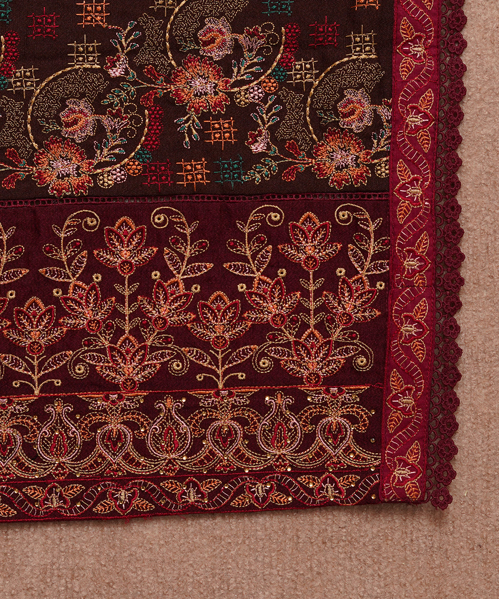 Unisex Embroidered Karandi Shawl | SHK-802