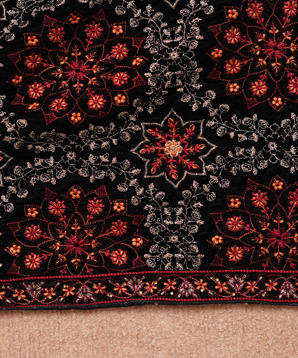 Women Embroidered Velvet Shawl | SHV-789