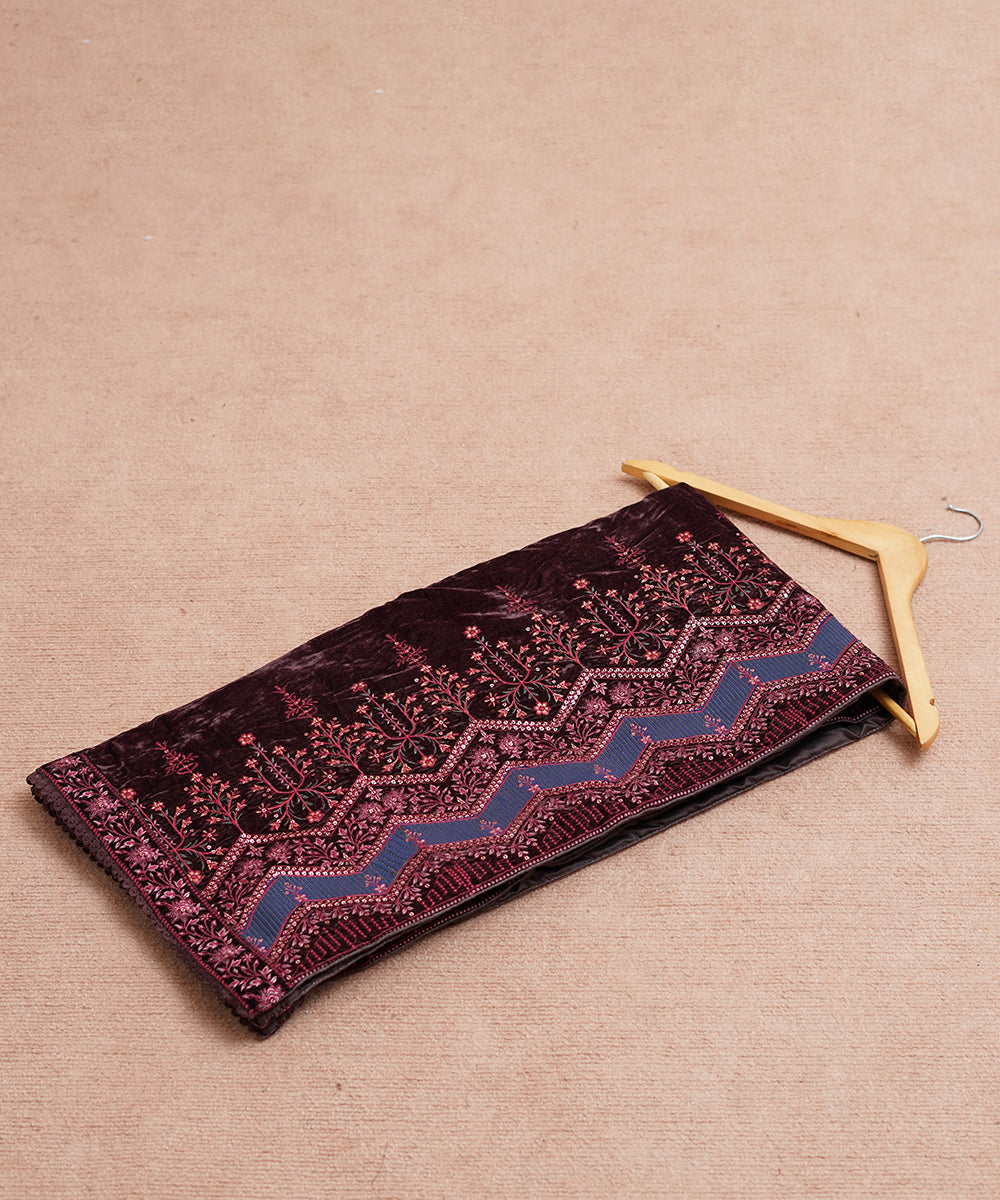 Women Embroidered Velvet Shawl | SHV-782