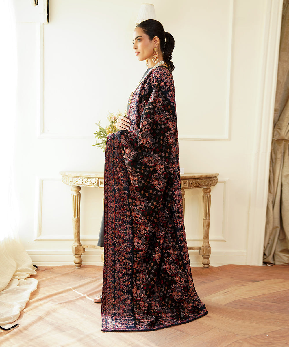 Unisex Embroidered Karandi Shawl | SHK-802