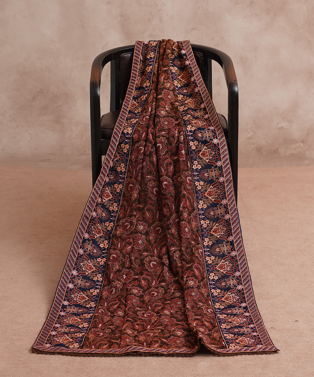 Women Embroidered Karandi Shawl | SHK-805
