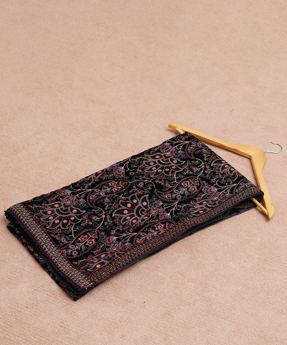 Women Embroidered Velvet Shawl | SHV-786