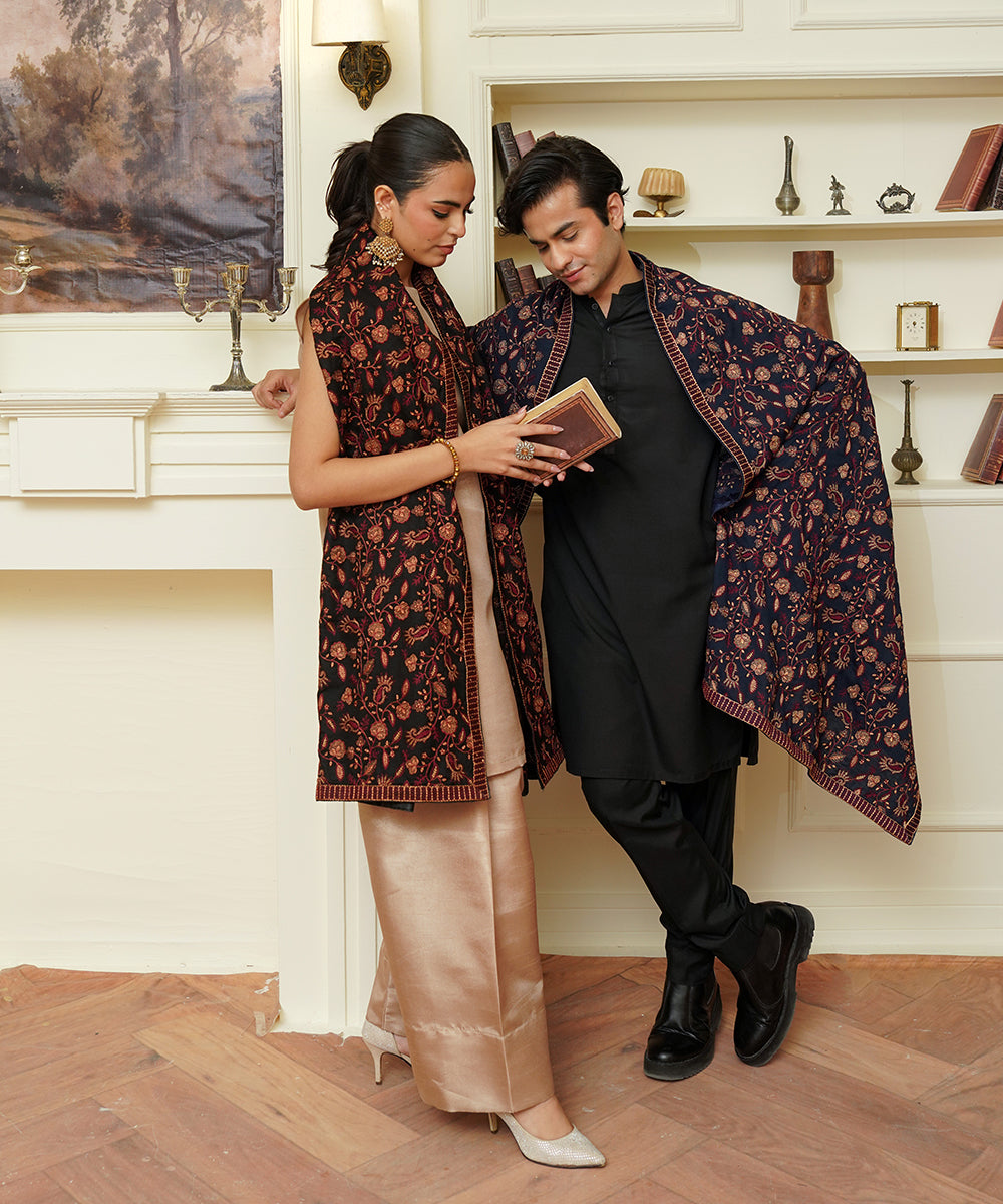 Unisex Embroidered Karandi Shawl | SHK-815