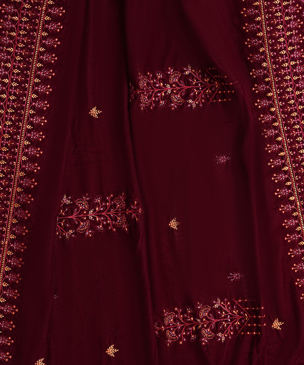 Women Embroidered Velvet Shawl | SHV-788