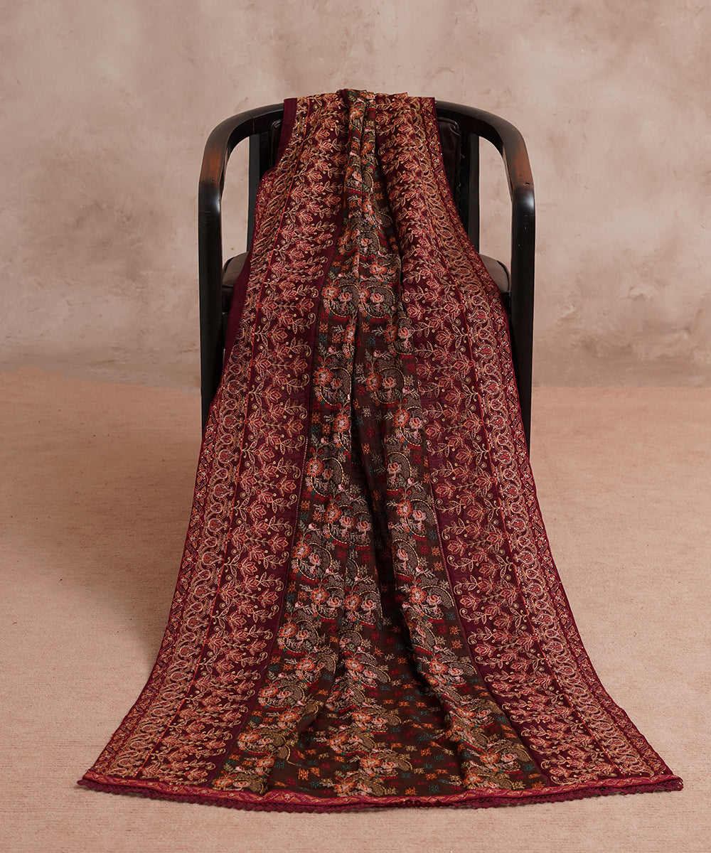 Unisex Embroidered Karandi Shawl | SHK-802