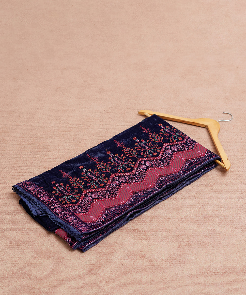 Women Embroidered Velvet Shawl | SHV-782