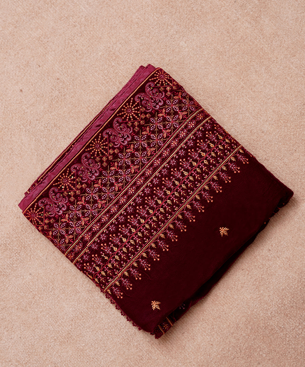 Women Embroidered Velvet Shawl | SHV-788