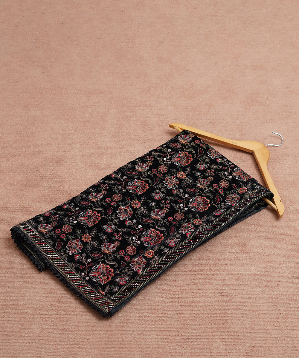 Women Embroidered Velvet Shawl | SHV-783