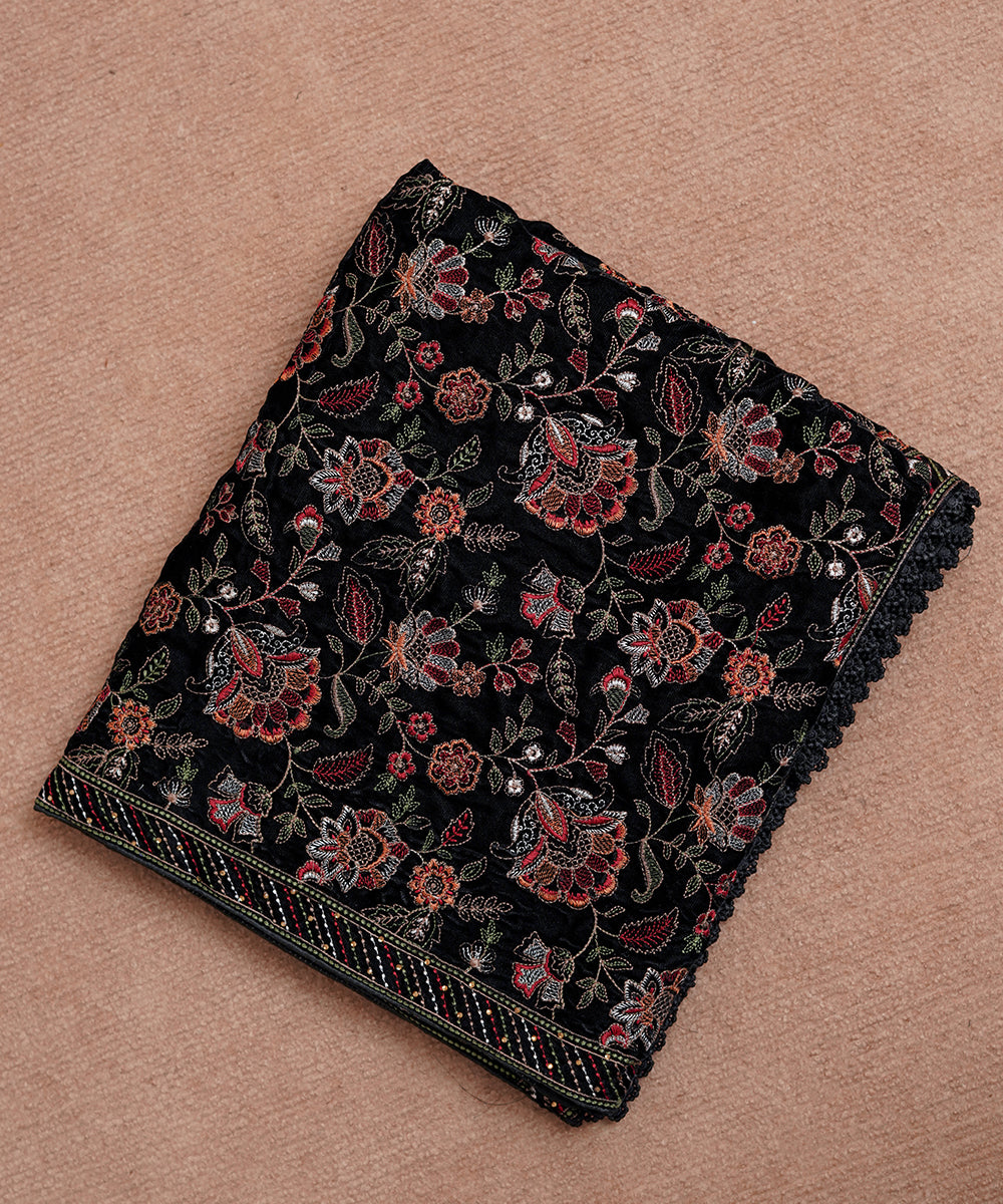 Women Embroidered Velvet Shawl | SHV-783