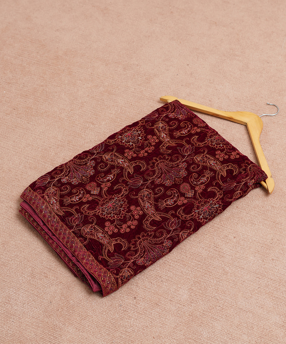 Women Embroidered Velvet Shawl | SHV-786