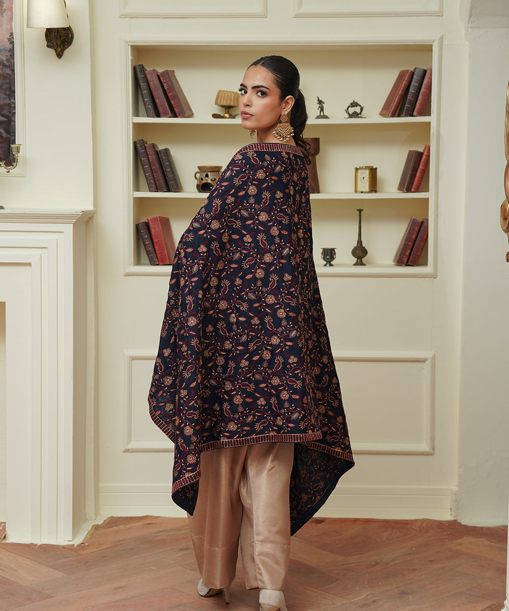 Unisex Embroidered Karandi Shawl | SHK-815
