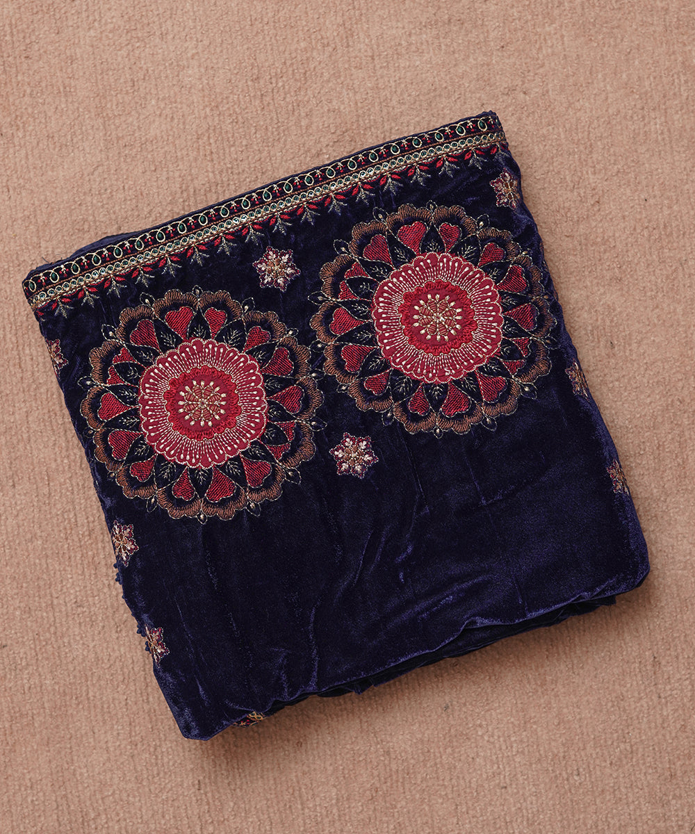 Women Embroidered Velvet Shawl | SHV-790