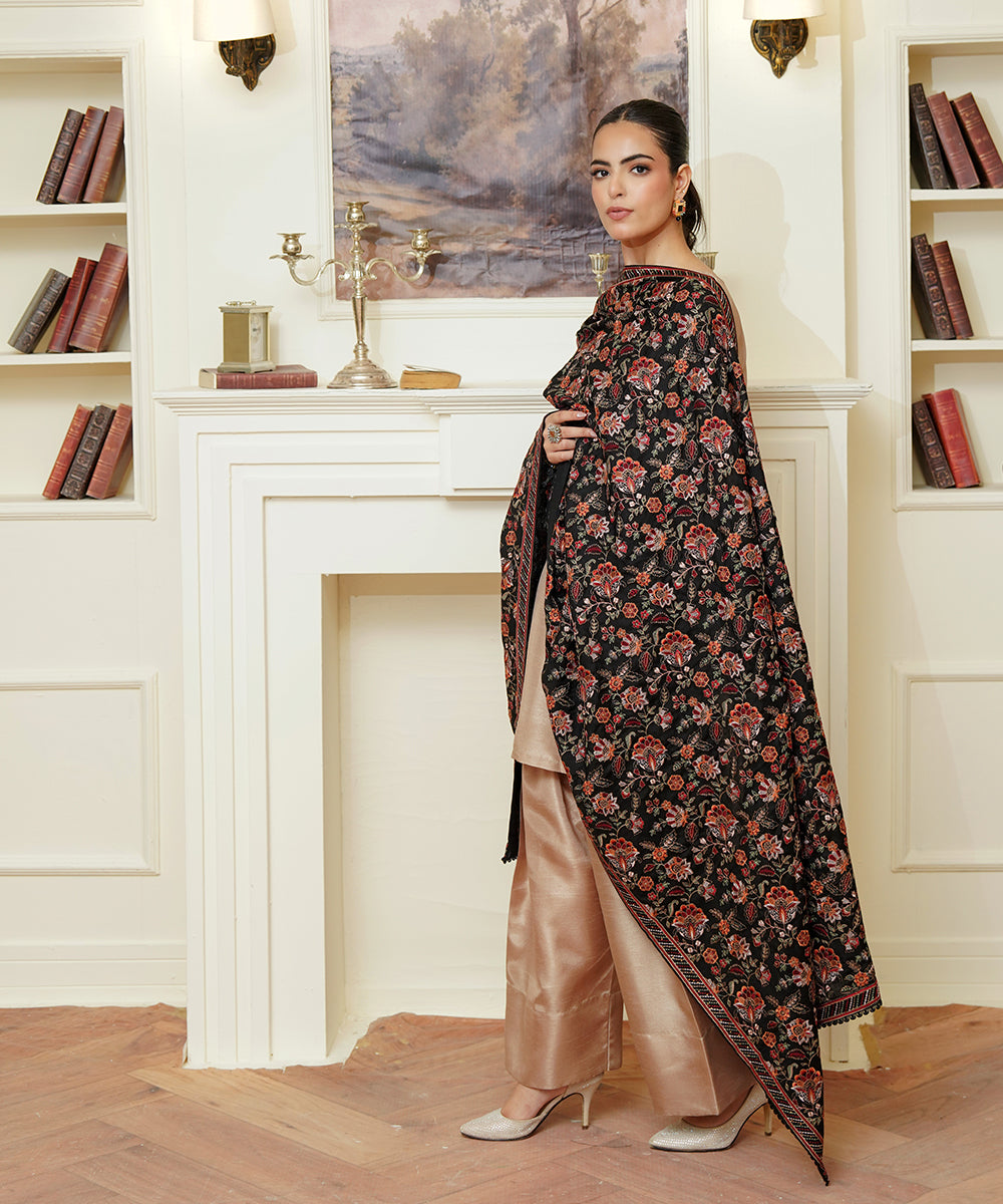 Women Embroidered Karandi Shawl | SHK-783