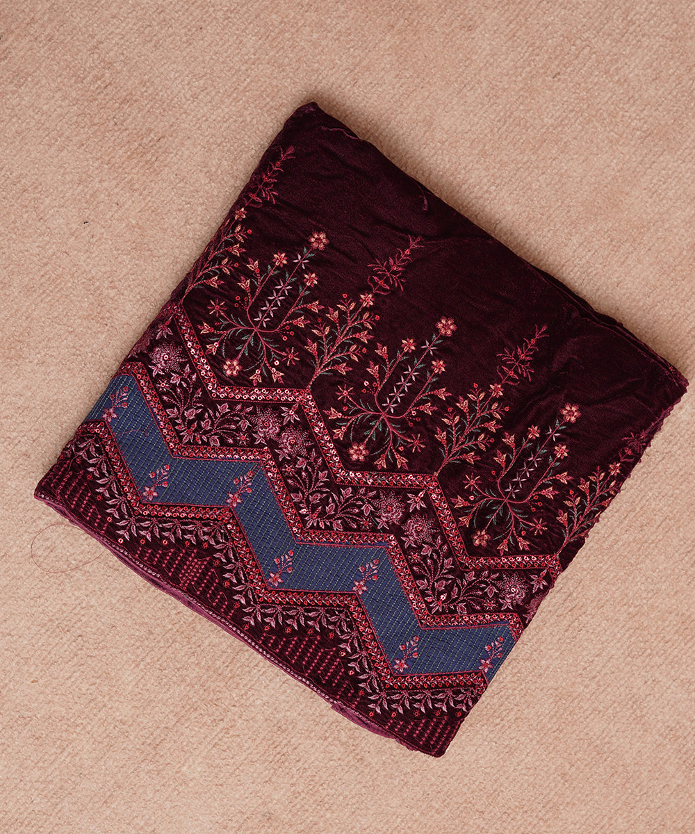 Women Embroidered Velvet Shawl | SHV-782