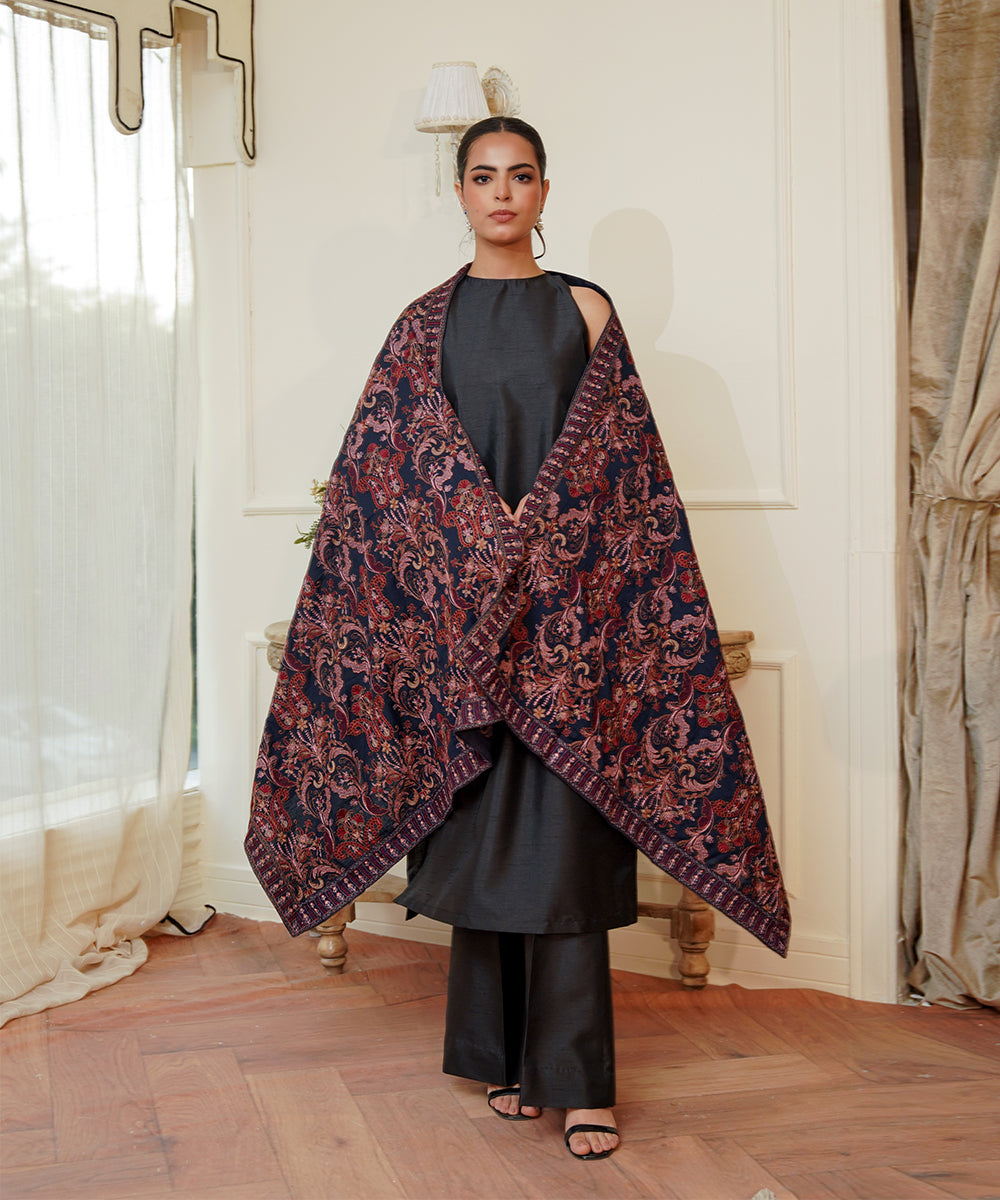 Unisex Embroidered Karandi Shawl | SHK-780