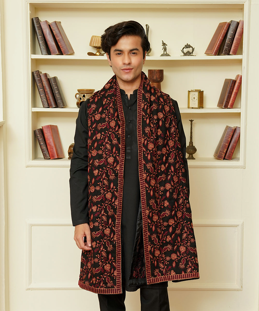 Unisex Embroidered Karandi Shawl | SHK-815