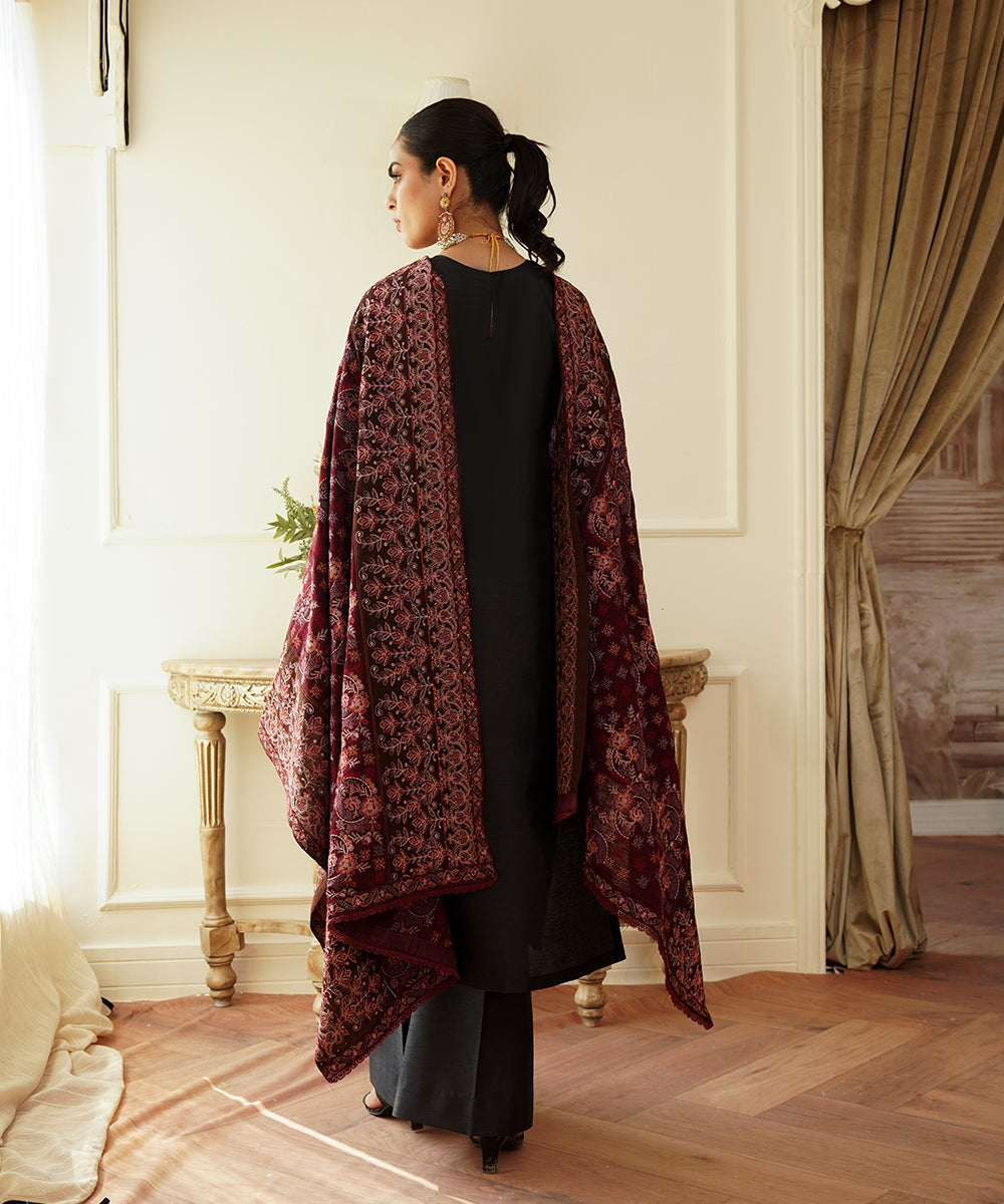 Unisex Embroidered Karandi Shawl | SHK-802