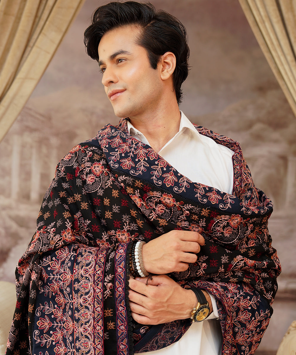 Unisex Embroidered Karandi Shawl | SHK-802