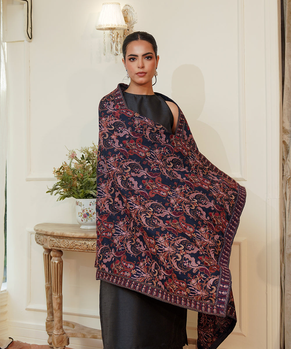 Unisex Embroidered Karandi Shawl | SHK-780