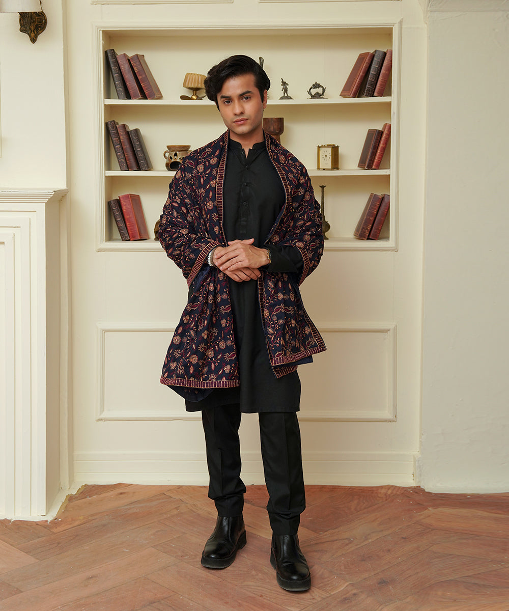 Unisex Embroidered Karandi Shawl | SHK-815