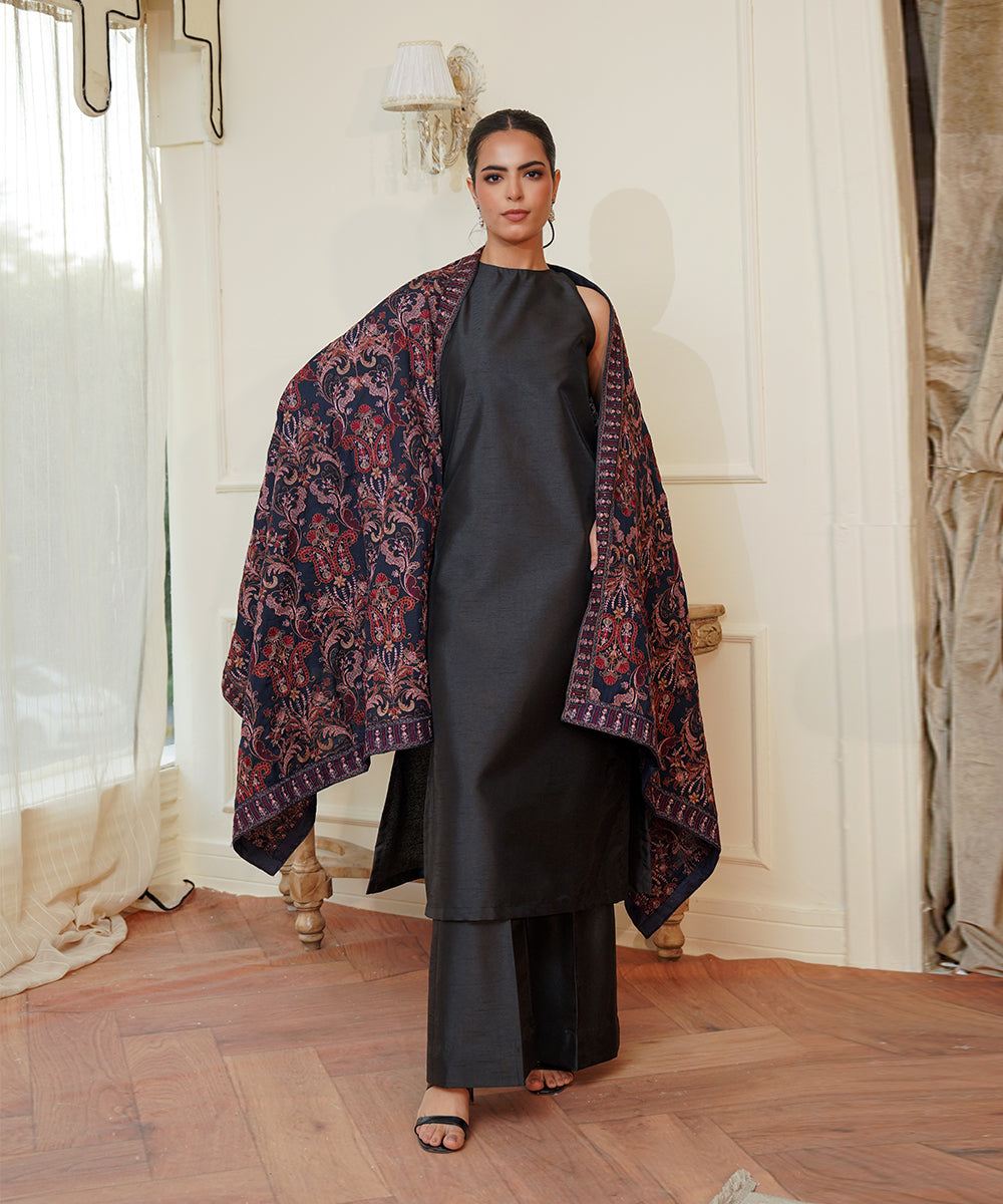Unisex Embroidered Karandi Shawl | SHK-780
