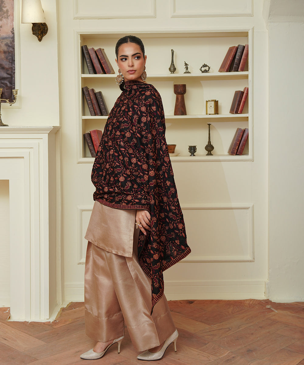 Unisex Embroidered Karandi Shawl | SHK-815