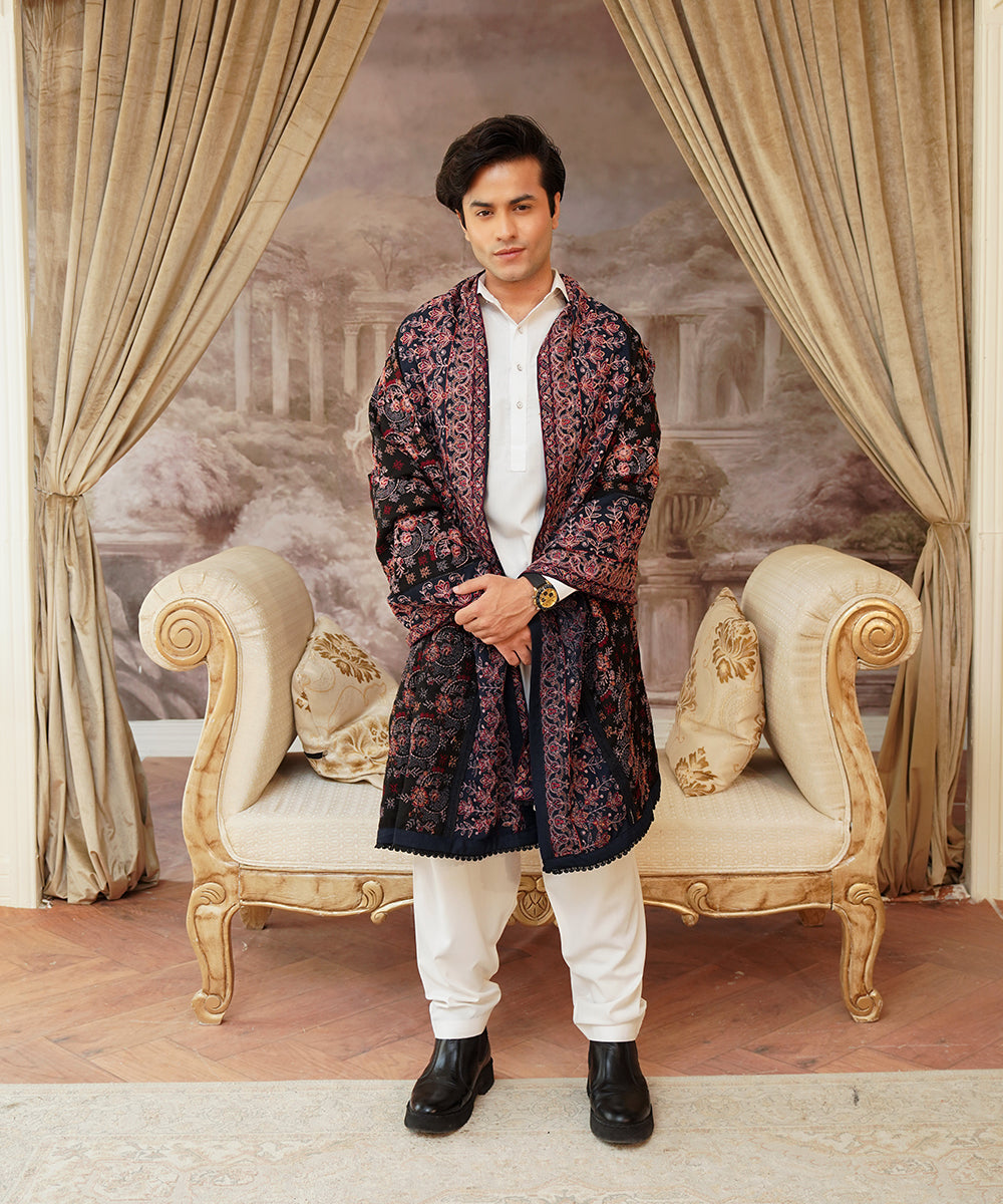 Unisex Embroidered Karandi Shawl | SHK-802