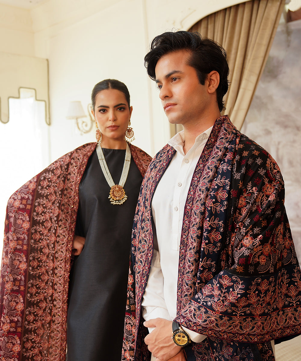 Unisex Embroidered Karandi Shawl | SHK-802