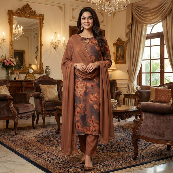 Women Printed 3-Piece Kurta Set COM-061