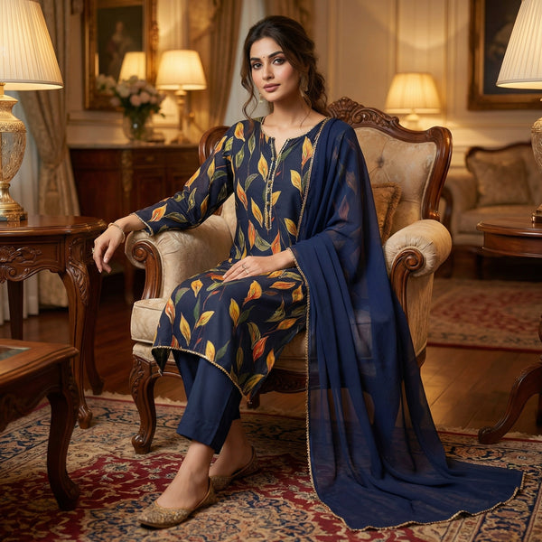 Women Printed 3-Piece Kurta Set COM-059