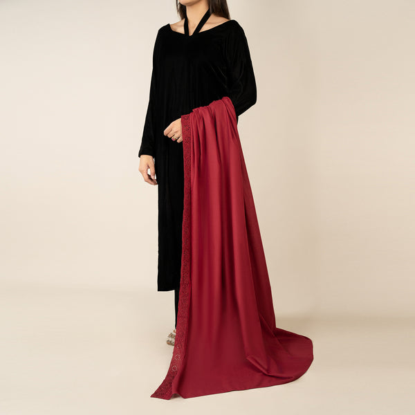 Wrinkle free Lawn Shawl SH-593 MAROON