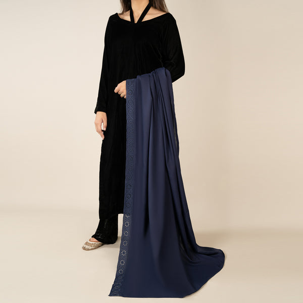 Wrinkle free Lawn Shawl SH-593 NAVY