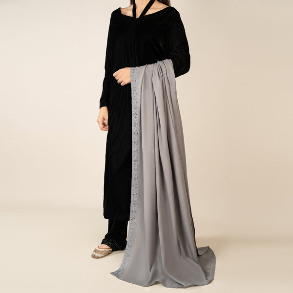 Wrinkle free Lawn Shawl SH-593 GREY