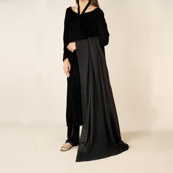 Wrinkle free Lawn Shawl SH-602 BLACK